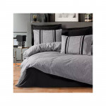 Nova Home Bitter Duvet Cover Set ,100% Cotton, Grey & Black Color, King Size, 4 Pieces