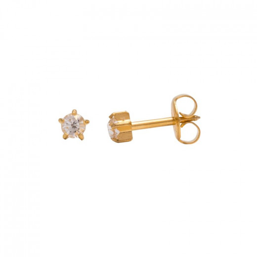 Studex Gold Plated Regular Tiffany Apr Crystal Sterilized Ear Studs