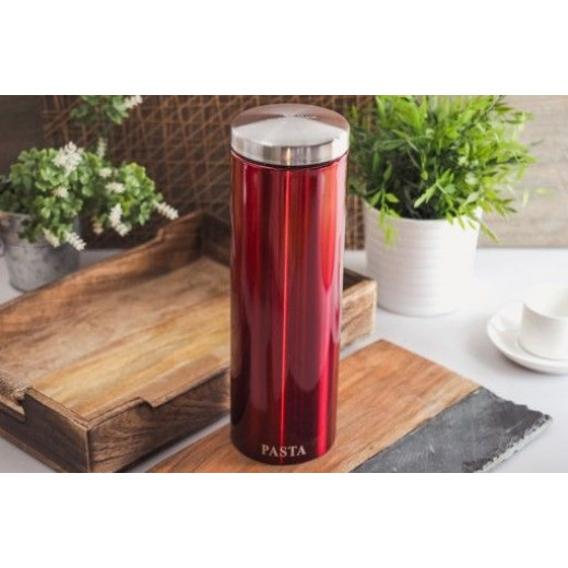 Berlinger Haus Metallic Pasta Canister, Dark Red Color