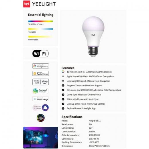 Yeelight Smart LED Bulb W4 Lite Color