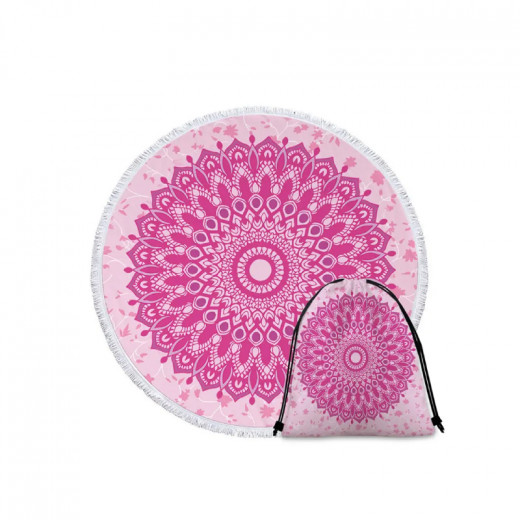 Round Beach Towel, Pink Color