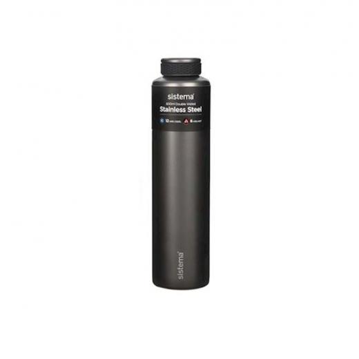 Sistema - 600ml Chic Stainless Steel Bottle Black