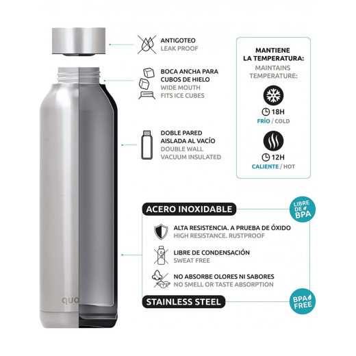 Quokka Stainless Steel Bottle, Black Color, 510 Ml