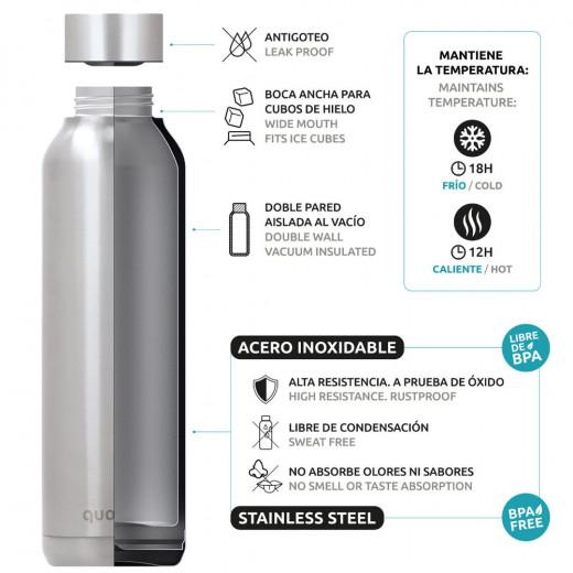 Quokka Stainless Steel Bottle, Light Blue Color, 630 Ml