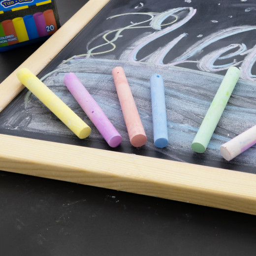 Bazic Color Chalk, Assorted Color, 20 Chalks