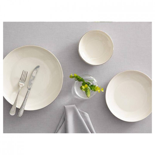 English Home Porcelain Dinnerware, Siver Color, 18 Pieces