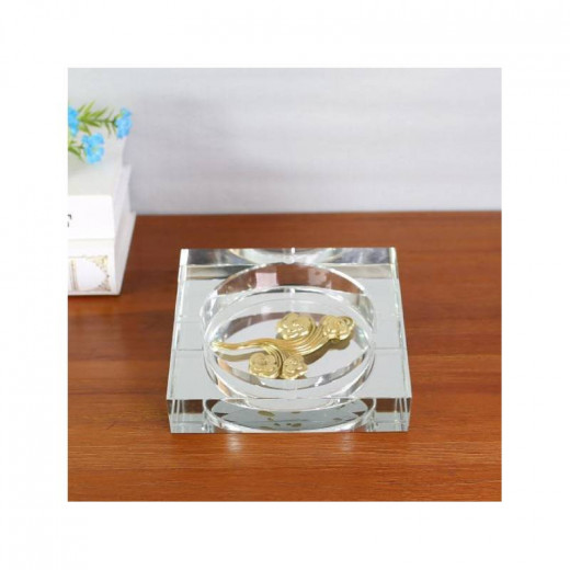 ARMN Century Square Crystal Ashtray, 18cm