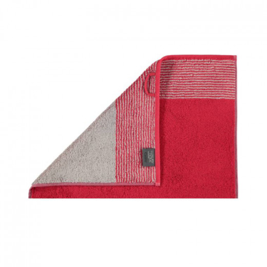 Cawo Two-Tone Washcloth, Red Color, 30x30 Cm