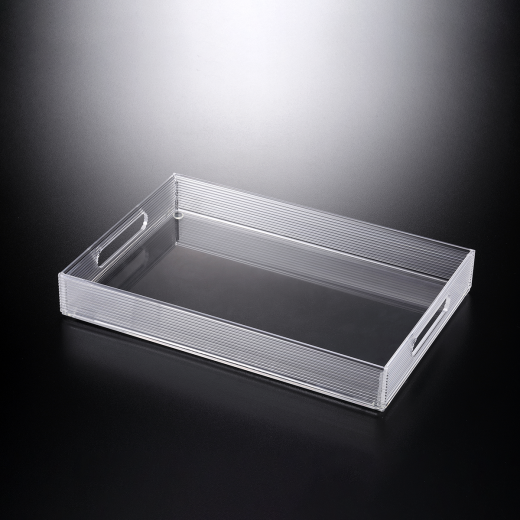 Vague Acrylic Serving Tray 38 centimeters x 25.5 centimeters x 5 centimeters Silver