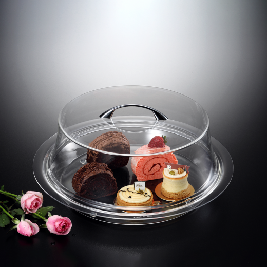 Vague Acrylic Cake Box Round, 40 Cm