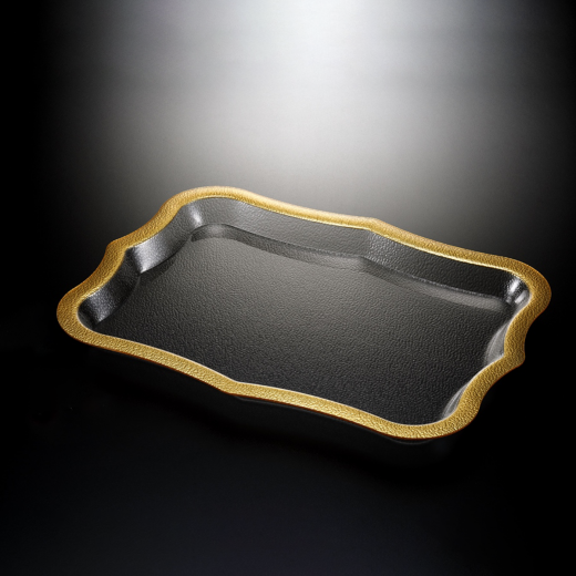 Vague Acrylic Traditional Tray, 50 Cm, Gold Color