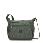 Kipling Gabbie Medium Crossbody Sign Green Embosse