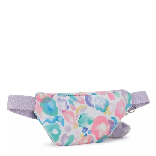 Kipling Happy-Kids' Small Bum Bag Aqua Flowers