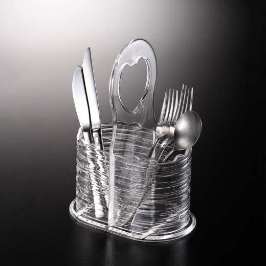 Vague Acrylic Cutlery Holder Bark Clear 25 centimeter