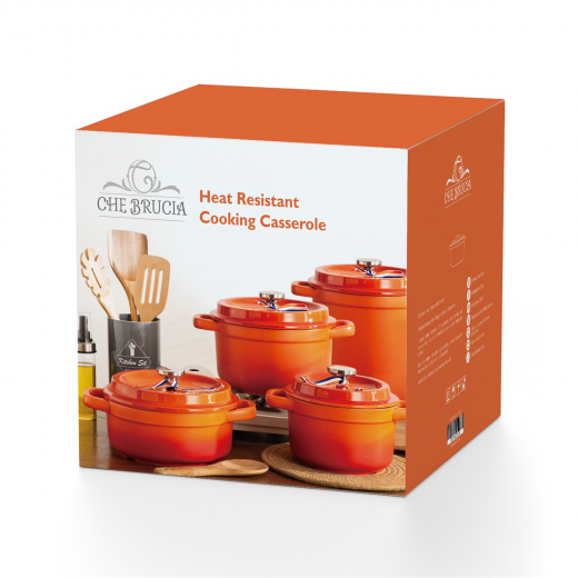 Che Brucia Ceramic Orange Direct Fire 2 Liter Casserole