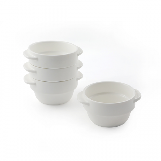 Porceletta Ivory Porcelain Stackable Soup Cup with Handle