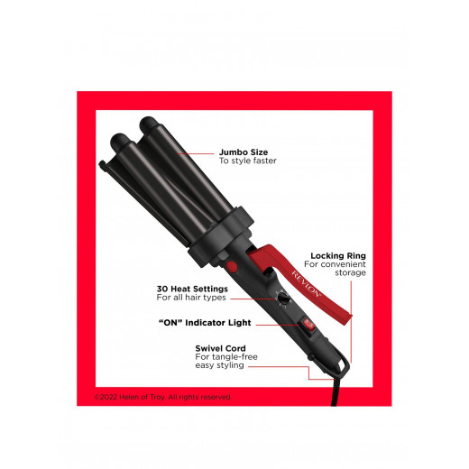 Revlon Wave Master Jumbo Waver Faster Styling With 3 Jumbo Barrels 30 Heat Settings