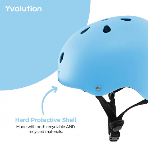 Yvolution Helmet, 7 Air Holes, Blue Color, Small Size