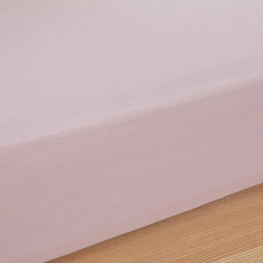 English Home Plain Cottony Single Plus Fitted Sheet Powder Pink120x200 cm