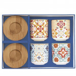 Easy Life Siracusa Cups & Saucers Set in Box - Multicolored 110ml 8-Piece