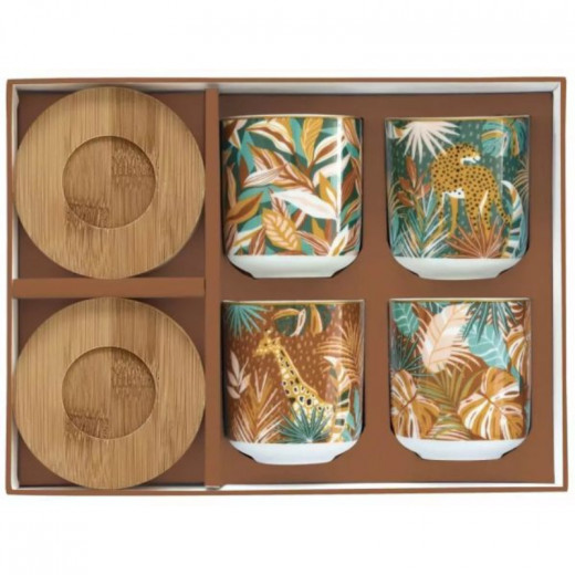 Easy Life Namibia  Cups & Saucers Set in Box - Multicolored 110ml 8-Piece