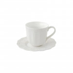 Easy Life Elite Coffee Cup & Saucer Set - White 110ml