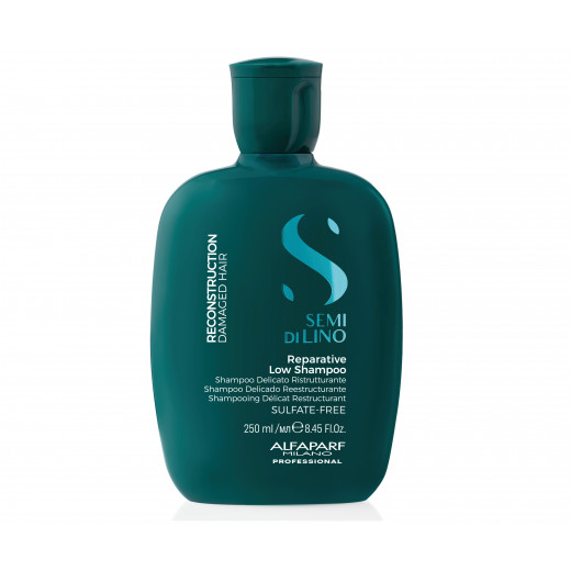 Alfaparf Milano Semi di Lino Reconstruction Reparative Shampoo for Damaged Hair - Sulfate and Paraffin Free - Safe on Color Treated Hair - Vegan Formula 250 ml