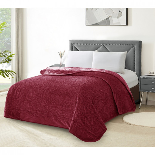 Nova home lynx engraved blanket - single/twin - mulberry