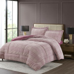 Nova Home Sketch Winter Printed Flannel Comforter Set - Single/Twin - Purple  3 Pcs