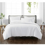 Cannon Bed Duvet Cover Plain Twin White 3pcs Set