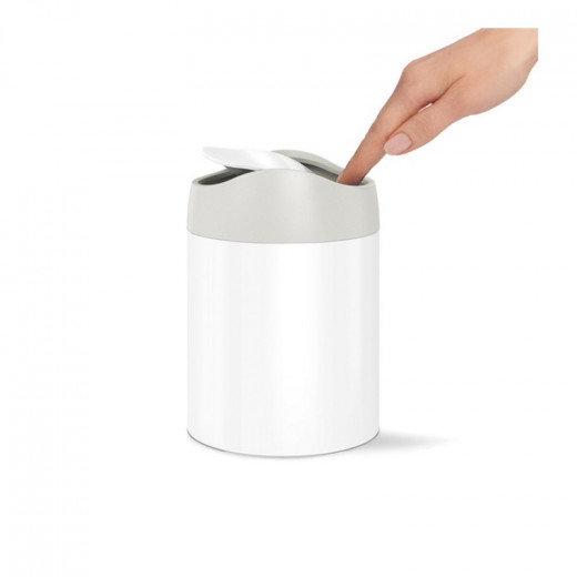 Simplehuman tabletop bin  white 1.5l