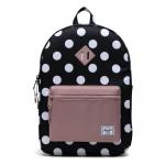 Herschel Heritage Youth BackPack  Polka Dot Black and White/Ash Rose XL