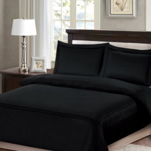 ARMN Nature soft Queen size Duvet Cover Set - Black 4-Piece