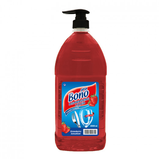 Bono dishwashing liquid, strawberry scent, with pump   2000 ml"
