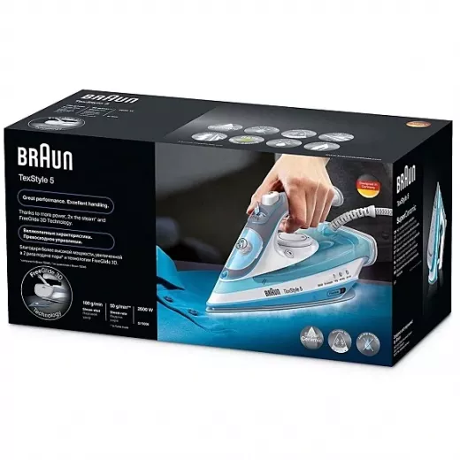 Braun TexStyle 5 SI  Dry & Steam iron Ceramic soleplate 2600 W  5006 BL