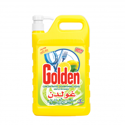 Golden liquid dish soap,lemon, 2 liters, with pump