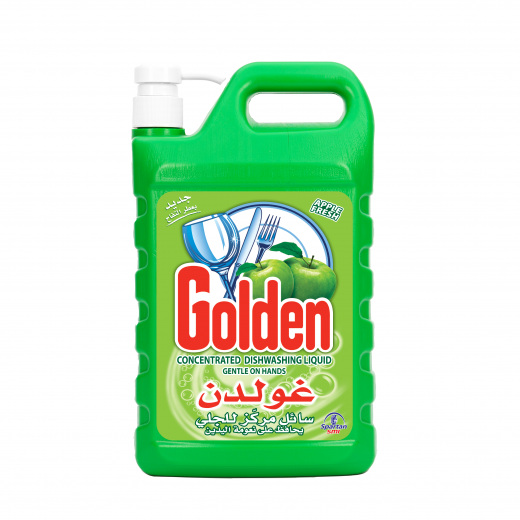 Golden liquid dish soap,apple, 2 liters, with pump