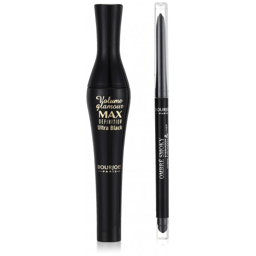 Bourjois Paris Volume Glamour Max Ultra Black Msacara+Kohl Pencl Kit