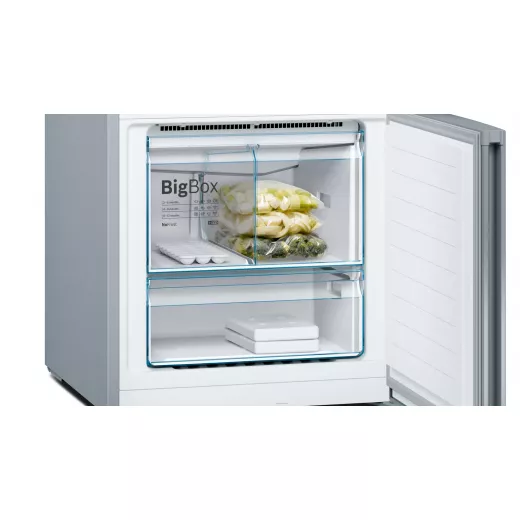 Bosch free-standing fridge-freezer with freezer at top 186 x 70 cm Stainless steel look Serie | 4