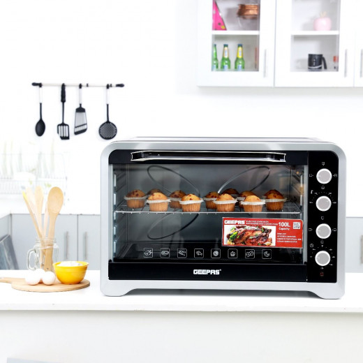 Geepas electric oven with rotisserie & convection 100L 2800W