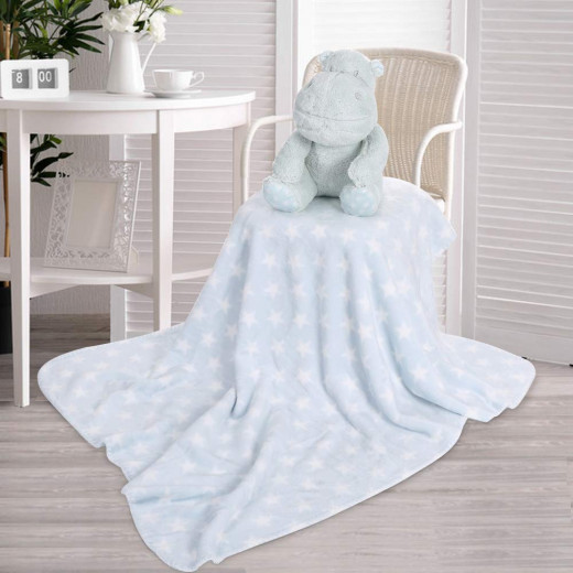 Nova blanket with hippo toy mint 75x100cm single