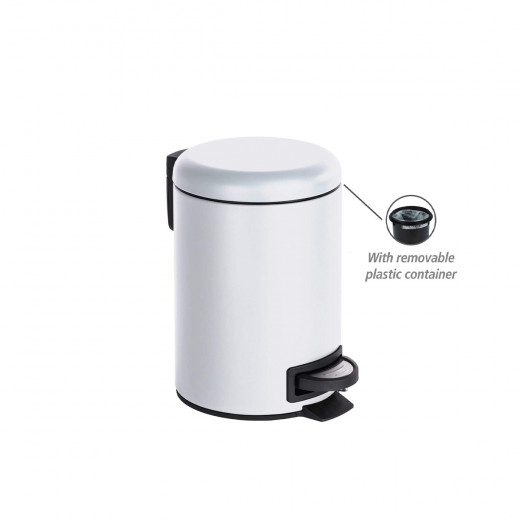 Wenko leman pedal bin stainless steel white 3 liters