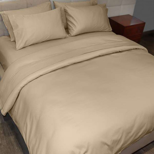 Fieldcrest Plain Duvet Cover, Brown Color, King Size Cotton 220 Thread Count