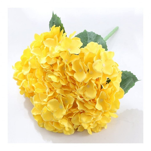 Nova Home "Hydrangea" Artificial Flower Arrangement, Yellow Color, 23 Cm