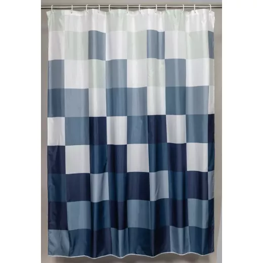 Weva Rubiks Cube Waterproof Shower Curtain, Blue Color, 180x200 Cm