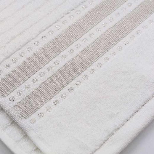 Nova Home Galata 100% Cotton Jacquard Towel, White Color, Size 90*50