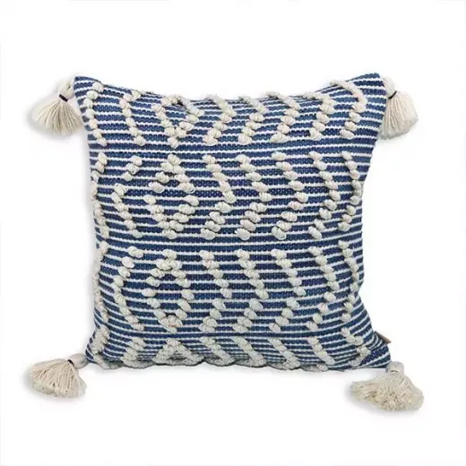 Nova Home "Moorish" Handmade Embroidery Cushion Cover, Blue Color 50*50 Cm