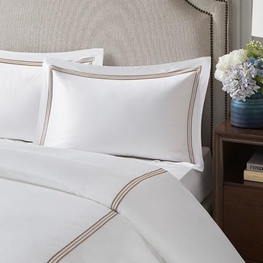 Nova Home Venice Duvet Cover Set, White And Beige Color, Queen Size