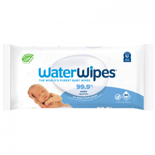 WaterWipes Sensitive Unscented Baby Wipes, 60 Wipes