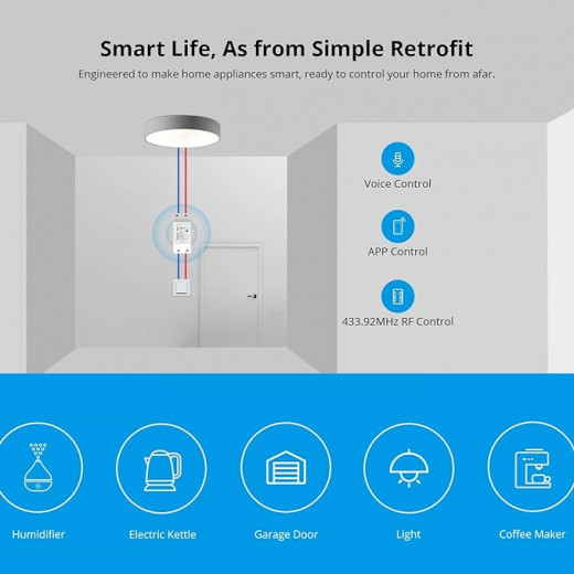 SONOFF – WiFi Wireless Smart Switch With RF Receiver For Smart Home